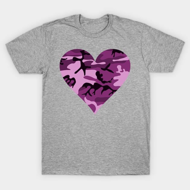 Camouflage Purple Heart Colorful pattern 2020 T-Shirt by hispanicworld